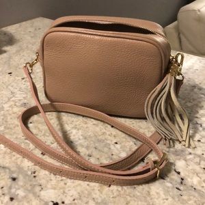 Genuine Leather Dusty Rose Adjustable Cross body